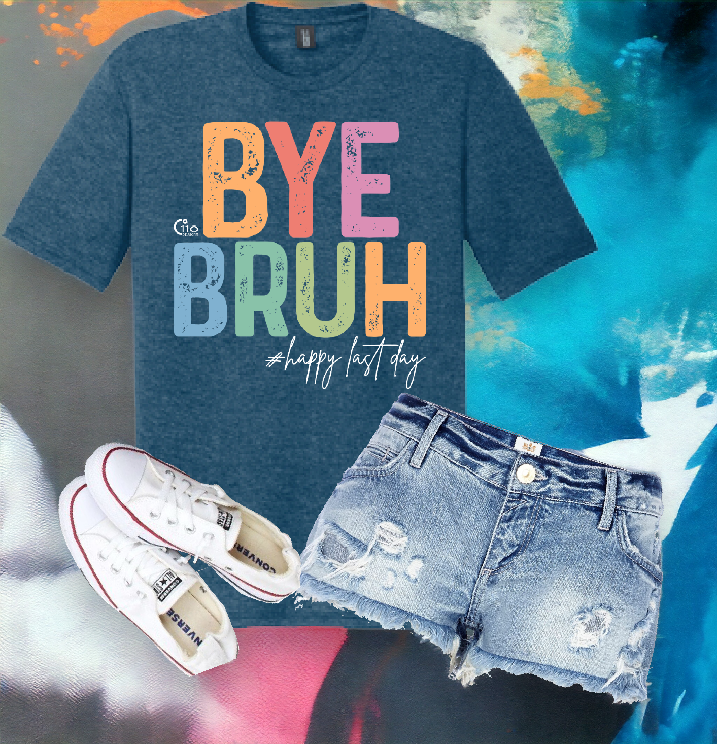 bye-bruh-blue-t-shirt