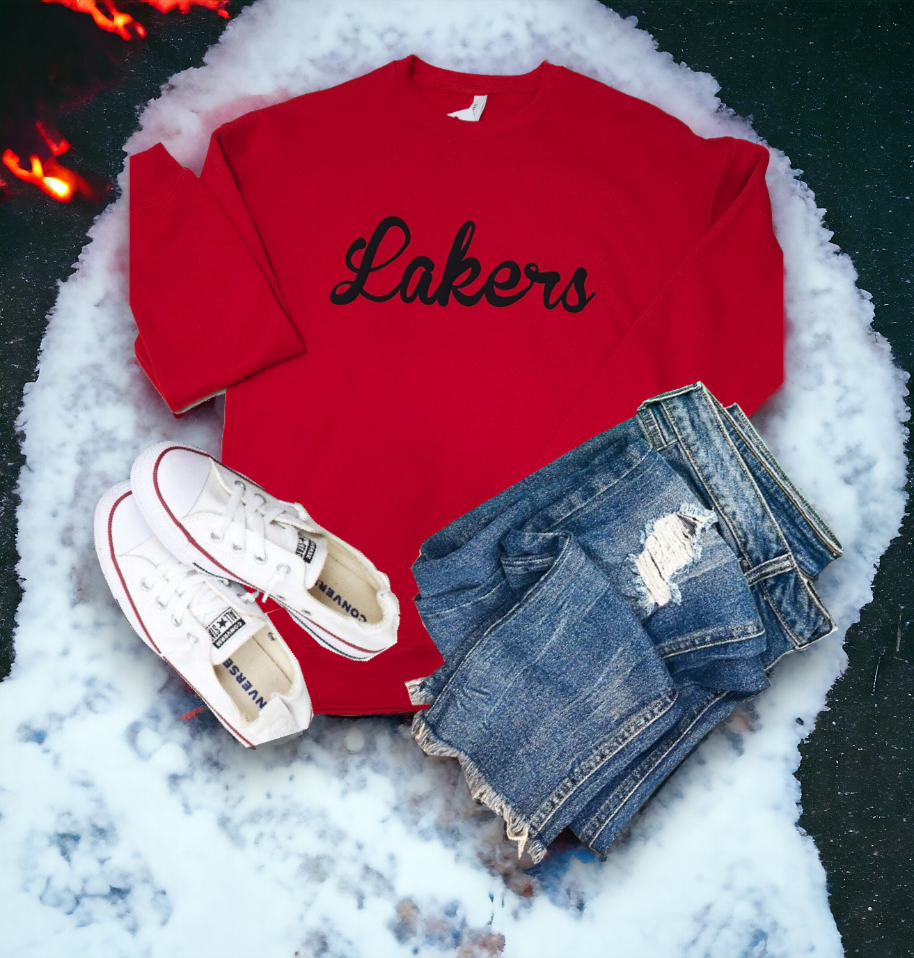 Puff Lakers Crewneck