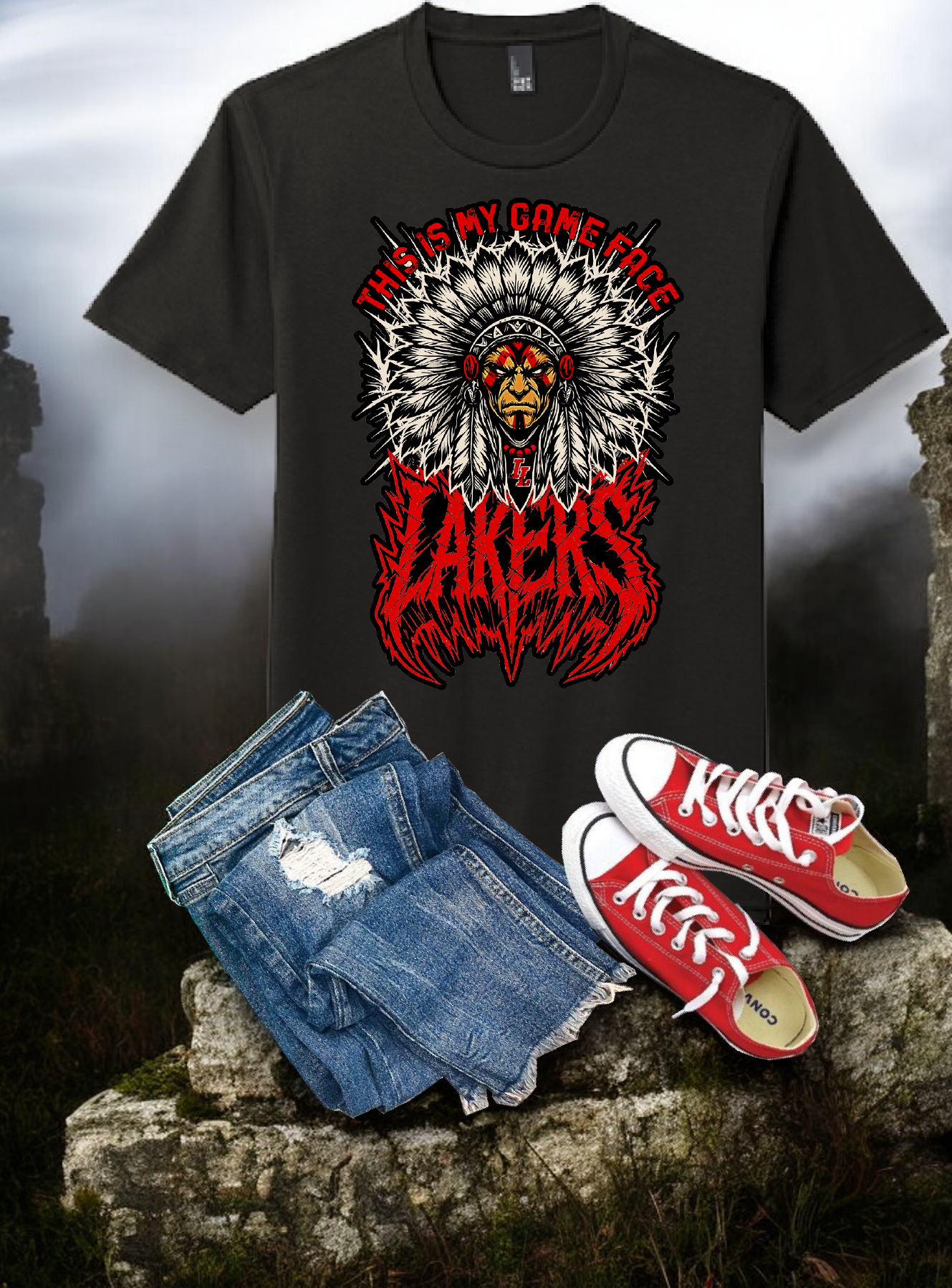 indian-lake-lakers-head-tee