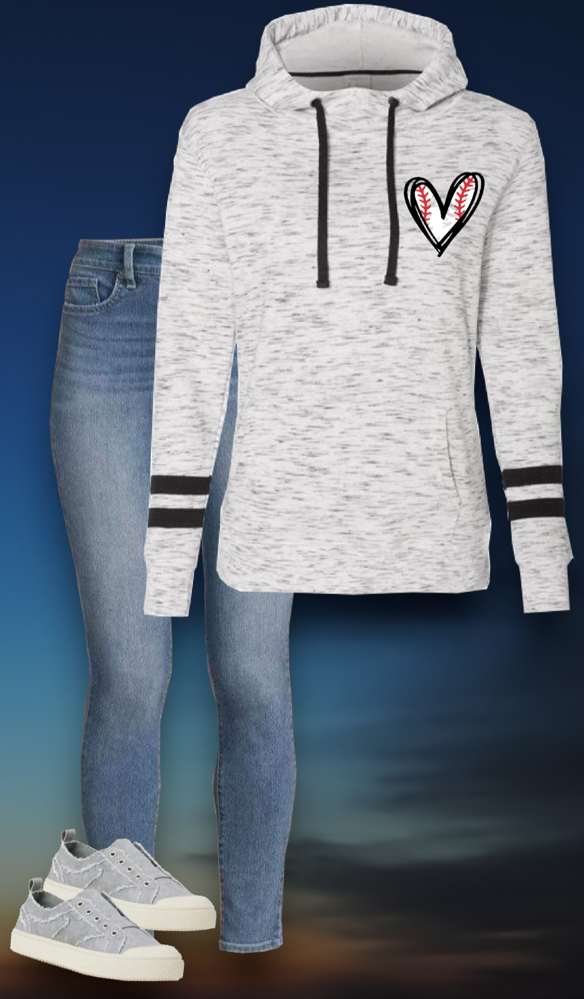 Living that Baseball Mom life Hoodie (left chest and full back)