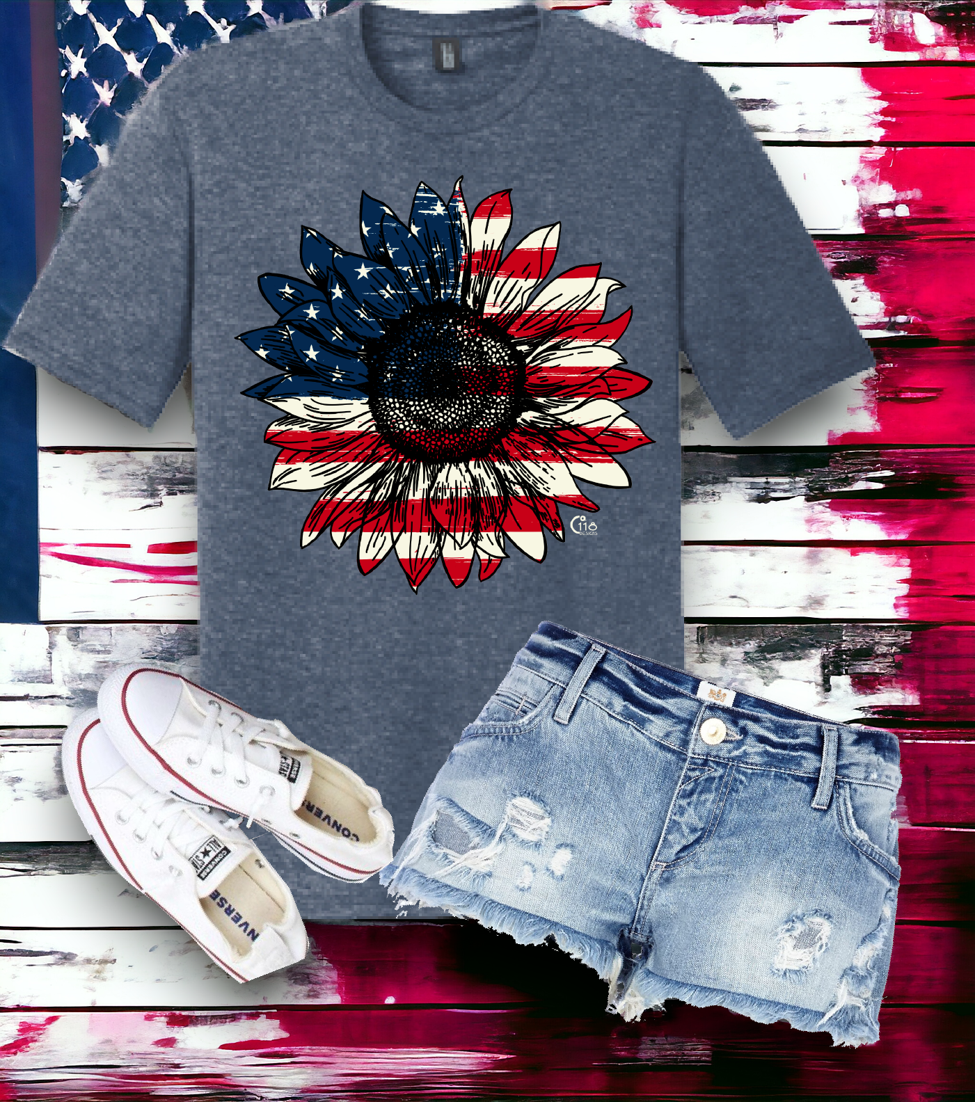 patriotic-sunflower-navy-t-shirt