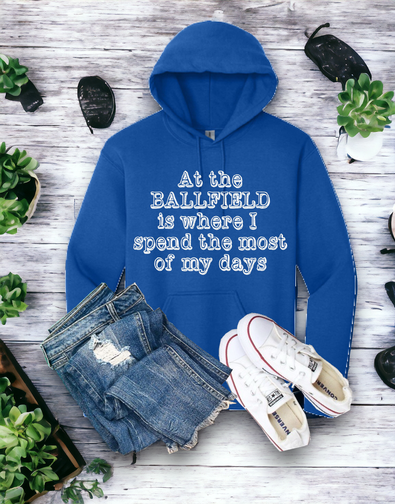 "At the ballfield is where I spend the most of my days" Hoodie