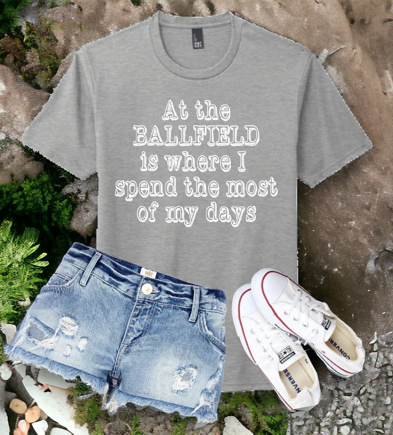 "At the ballfield is where I spend the most of my days" Soft Style Tee