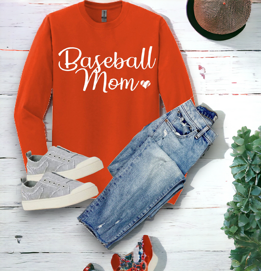 "Baseball Mom" Long sleeve Tee