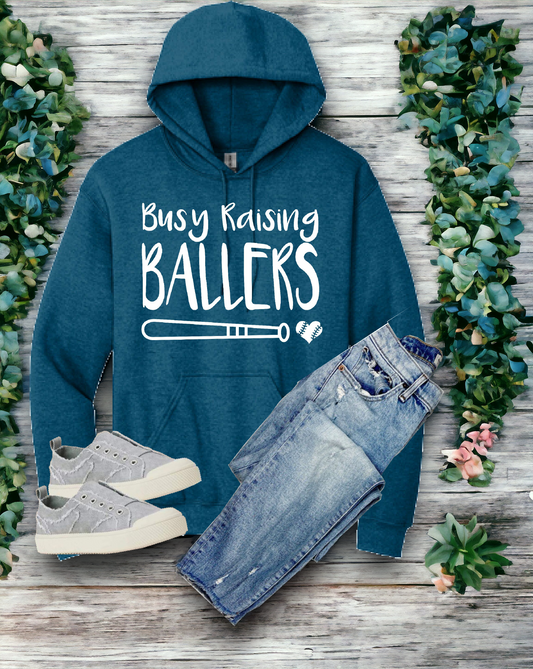 "Busy raising ballers" Hoodie