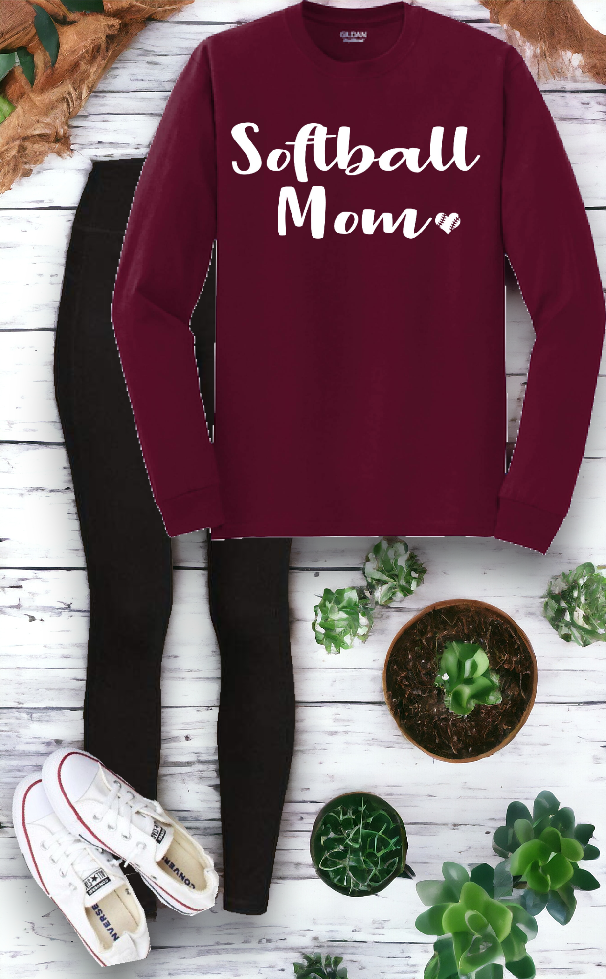 "Softball Mom" Long sleeve Tee