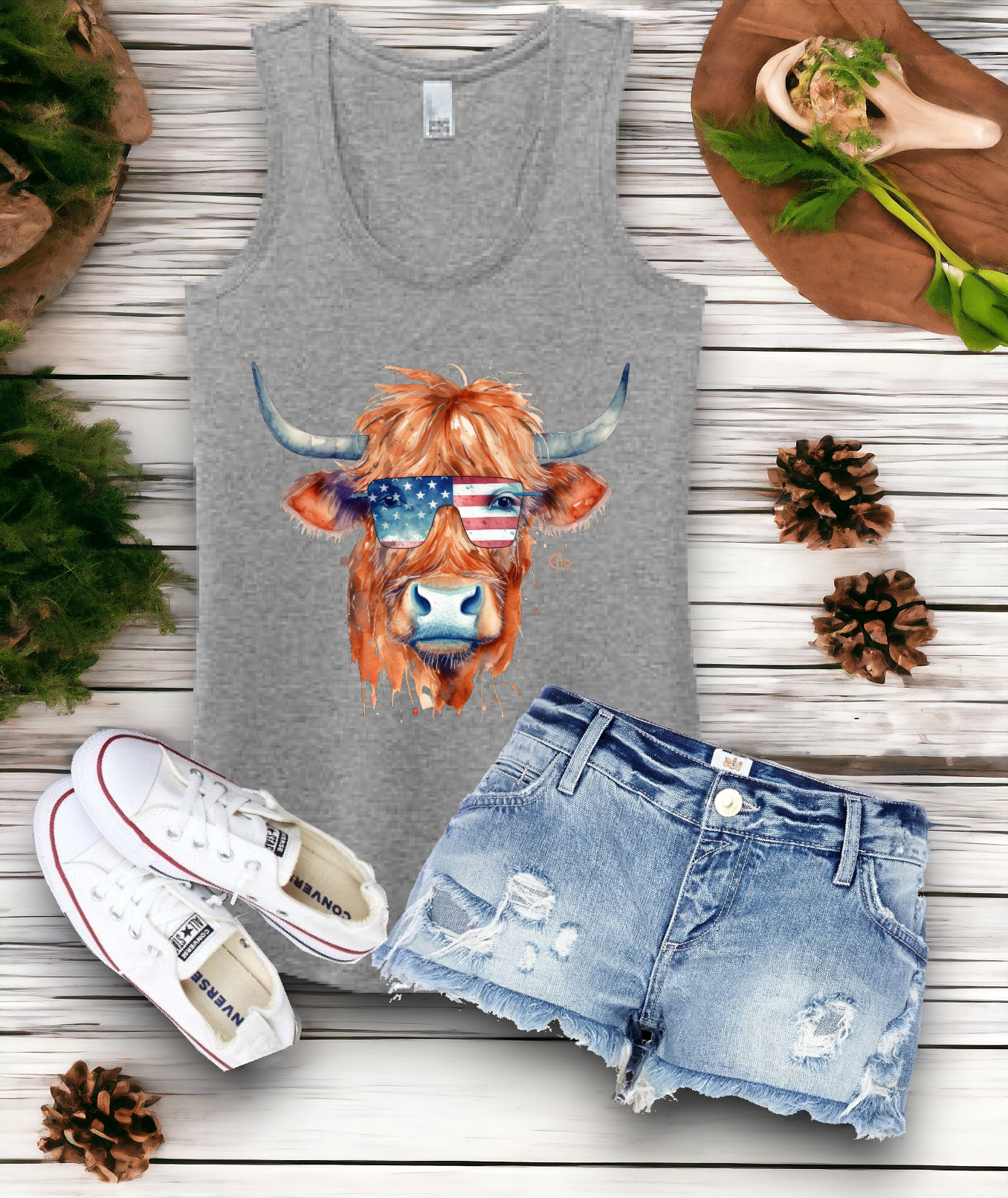 USA Highland Cow Tank